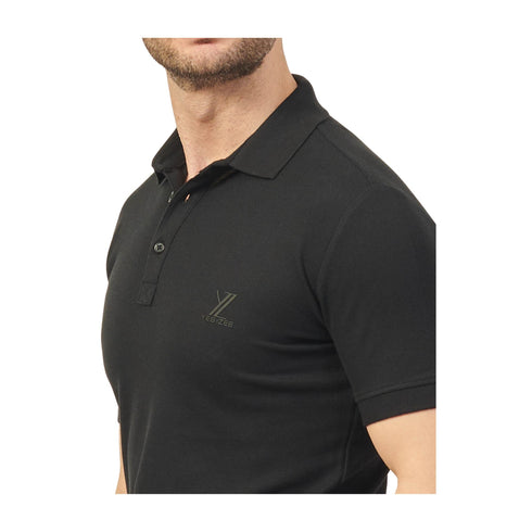 YESZEE Polo Polo Uomo in cotone 3 bottoni Nero P24-YESZEET767TS00-0801-M - Francavilla Moda